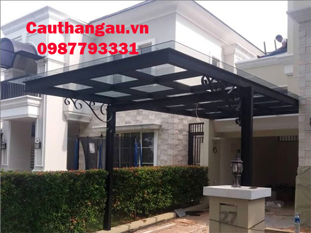 Mái che sắt nghệ thuật kính cường lực tại hà nội Mái che sắt nghệ thuật kính cường lực tại hà nội